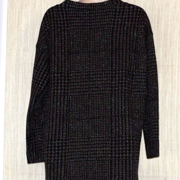A-K-R-I-S- Punto Cotton Blend Black Brown Long Sleeve Jersey Dress Size :6 - Picture 4 of 6